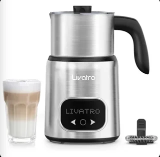 فوم ساز شیر و همزن شیر ۱۴ کاره livatro LVMF6401-SC با فنجان‌های جداشدنی
